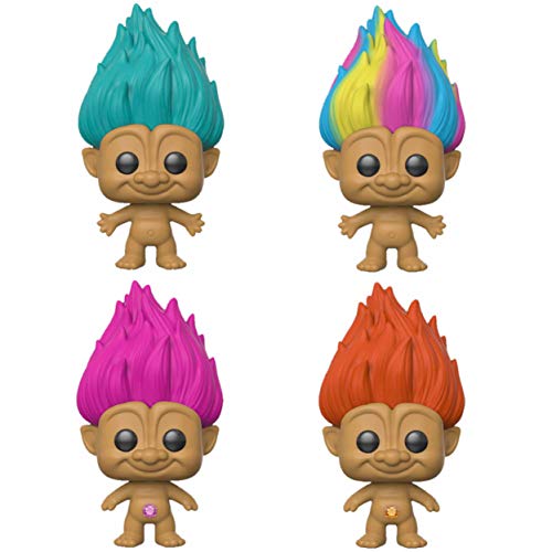 Funko Movies: POP! Trolls 2 Collectors Set 1 - Teal Troll, Rainbow Troll, Pink Troll, Orange Troll
