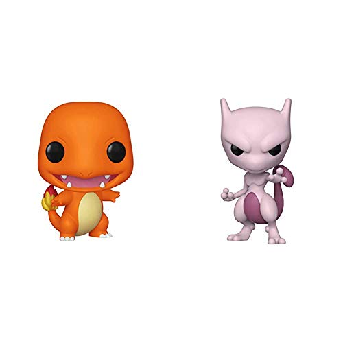 Funko Pop! Games: Pokemon - Charmander, Multicolor & Pop! Games: Pokemon - Mewtwo