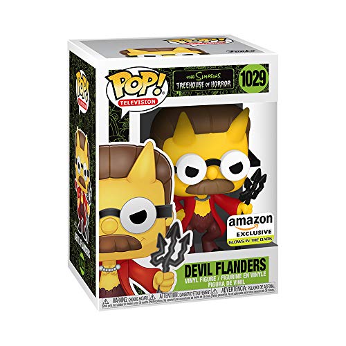 Funko Pop! Animation: The Simpsons - Devil Flanders, Glow in The Dark, Amazon Exclusive, 3.75 inches