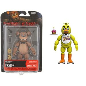 Funko Five Nights at Freddy's Articulated Freddy Action Figure, 5" & Articulated Chica Action Figure, 5-inch