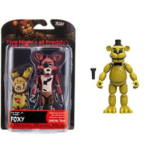 Funko Five Nights at Freddy's Articulated Foxy Action Figure, 5" & Articulated Golden Freddy Action Figure,, Multicolor, 5.5 inches