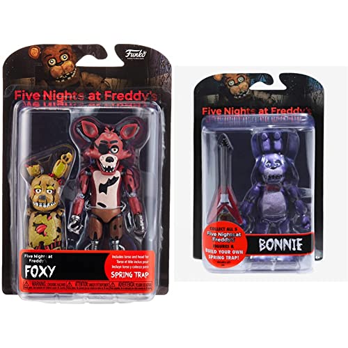 Funko Five Nights at Freddy's Articulated Foxy Action Figure, 5" & Articulated Bonnie Action Figure, 5"