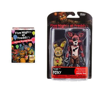 Funko Five Nights at Freddy's - Survive 'Til 6AM Game & Funko Five Nights at Freddy's Articulated Foxy Action Figure, 5"