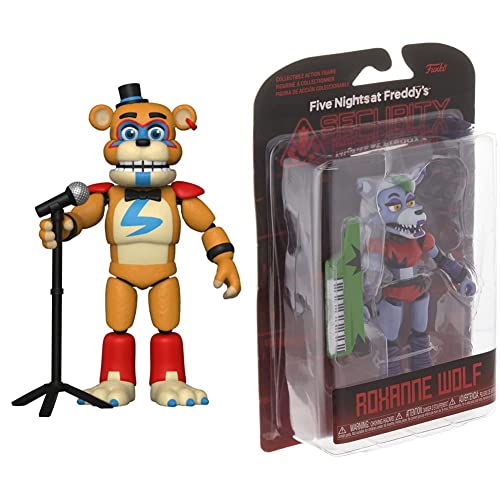 Funko Action Figure: Five Nights at Freddy's, Security Breach - Glamrock Fred, Multicolour & Action Figure: Five Nights at Freddy's, Security Breach - Roxanne Wolf, Multicolour, 5.5 inches