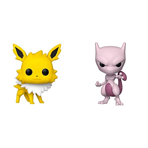 Funko Pop! Games: Pokemon - Jolteon Vinyl Figure & Pop! Games: Pokémon - Mewtwo Vinyl Figure Multicolor, 3.75 inches