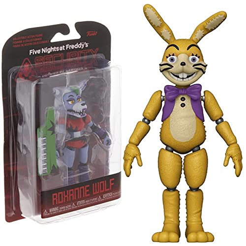 Funko Action Figure: Five Nights at Freddy's, Security Breach - Roxanne Wolf, Multicolour, 5.5 inches & Action Figure: Five Nights at Freddy's Dreadbear - Glitchtrap, Multicolor (56187)
