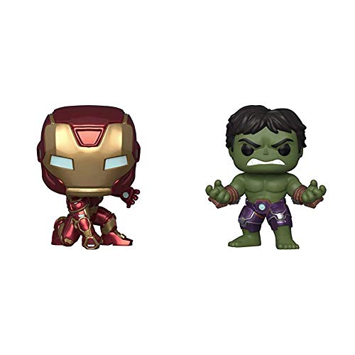 Funko Pop! Marvel: Avengers Game - Iron Man (Stark Tech Suit), Multicolor & Pop! Marvel: Avengers Game - Hulk (Stark Tech Suit), Multicolor, Model:47759