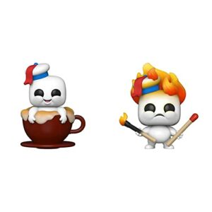 Funko Pop! Movies: Ghostbusters Afterlife - Mini Puft in Cappuccino Cup & POP Movies: Ghostbusters Afterlife - Mini Puft on Fire,Multicolor,Standard,48492