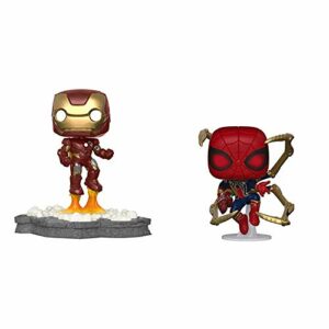 Funko Pop! Deluxe, Marvel: Avengers Assemble Series - Iron Man, Amazon Exclusive, Figure 1 of 6 & Pop! Marvel: Avengers Endgame - Iron Spider with Nano Gauntlet, Multicolor (45138),3.75 inches