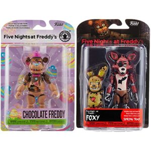 Funko Action Figure: Five Nights at Freddy's- Chocolate Freddy & Funko Five Nights at Freddy's Articulated Foxy Action Figure, 5"