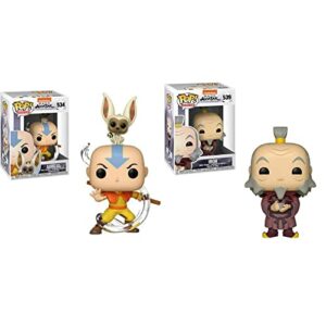 Funko POP! Animation: Avatar - Aang with Momo, Multicolor, Standard & Pop! Animation: Avatar - Iroh with Tea Toy, Multicolor