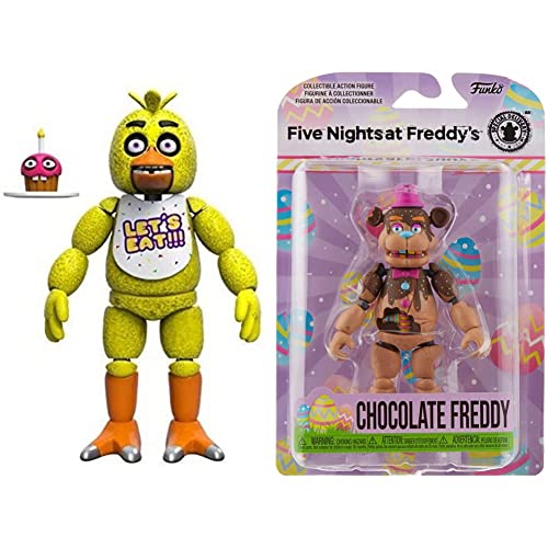 Funko Five Nights at Freddy's Articulated Chica Action Figure, 5-inch & Funko Action Figure: Five Nights at Freddy's- Chocolate Freddy
