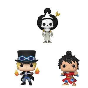 Funko Animation: POP! One Piece Collectors Set - Luffy in Kimono, Sabo, and Brook