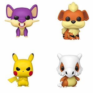 Funko Games: POP! Pokemon Collectors Set Series 3 - Rattata, Cubone, Growlithe, Grumpy Pikachu, 3.75 inches