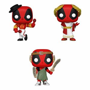 Funko Marvel: POP! Deadpool 30th Anniversary Collectors Set 2 - Flamenco Deadpool, Roman Senator Deadpool, Nerd Deadpool