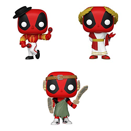 Funko Marvel: POP! Deadpool 30th Anniversary Collectors Set 2 - Flamenco Deadpool, Roman Senator Deadpool, Nerd Deadpool