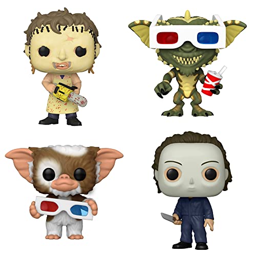 Funko Movies: POP! Horror Classics Collectors Set 3 - TCM Leatherface, Gremlin with 3D Glasses, Gizmo with 3D Glasses, Halloween Michael Myers