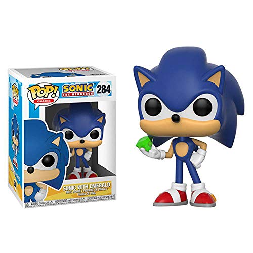 Funko POP Games: Sonic - Sonic with Emerald Collectible Toy,Blue,Standard