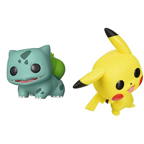 Funko Pop! Games: Pokemon - Bulbasaur,Multicolor & Pop! Pokemon - Pikachu (Waving) Vinyl Figure