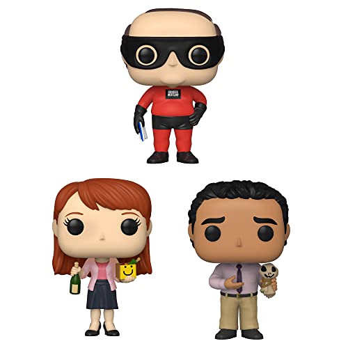Funko TV: POP! The Office Collectors Set 4 - Erin with Happy Box & Champagne, Kevin as Dunder Mifflin Superhero, Oscar with Scarecrow Doll