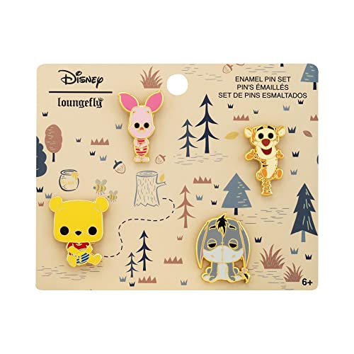 Loungefly: Disney - Pooh and Friends 100 Acre Woods 4 Piece Pin Set, Amazon Exclusive,Multicolor,WDPN2446