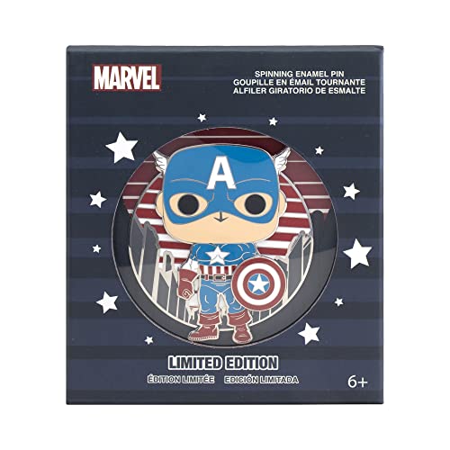 Loungefly: Marvel Avengers - Captain America 3" Collectors Pin, Amazon Exclusive,Multicolor,MVPN0142