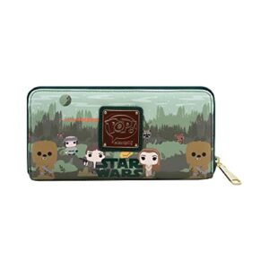 Loungefly: Star Wars - Endor Forest Zip Wallet, Amazon Exclusive,Multicolor,STWA0158