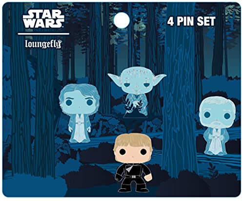 Loungefly: Star Wars - Luke Skywalker with Force Ghosts 4 Piece Pin Set, Amazon Exclusive,Multicolor,STPN0181