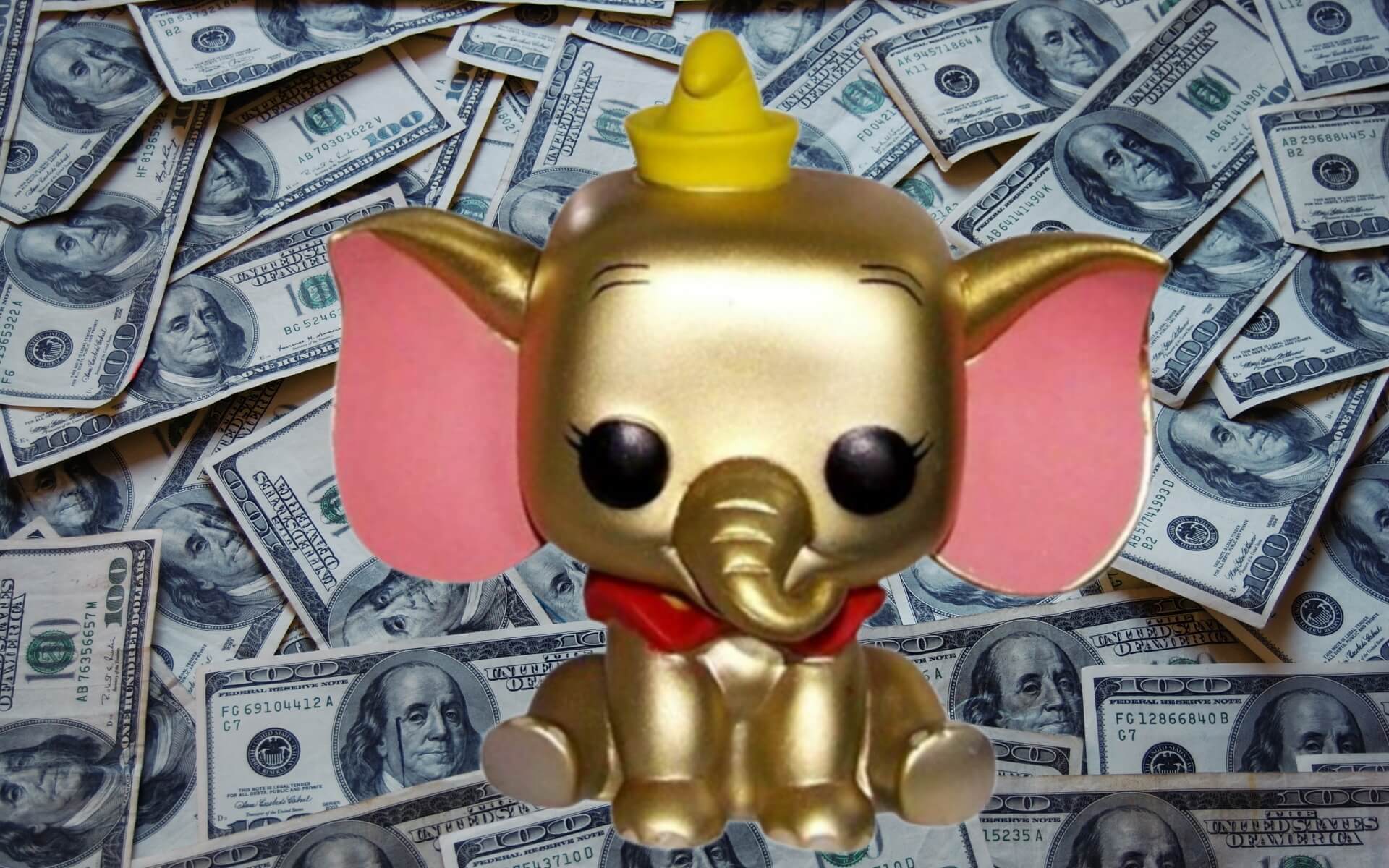 How much is a Dumbo Gold Face Funko Pop worth?